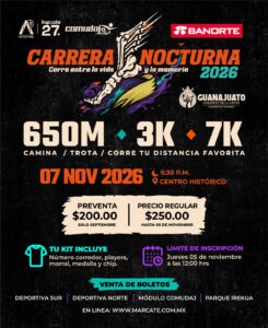 CAMBIA DE FECHA CARRERA NOCTURNA ‘ENTRE LA VIDA Y LA MEMORIA’